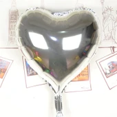 Kalp Uçan Balon Folyo Mor 80 Cm 32 İnç - 1