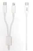 Yeni Nesil USB-C to Lightning USB-C Hızlı Şarj ve Data Kablosu 5.0A Hızlı Kablo 1 metre 20W - 3