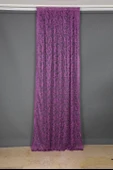 SULTAN 2 MOR RENK TEK KANAT Hazır dikilmiş Pileli Fon Perde 75*260 cm thumbnail 1