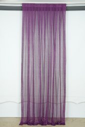 DAR ETEK MOR RENK TEK KANAT Hazır dikilmiş Pileli Fon Perde 75*260 cm - 1
