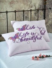 Komfort Home Baskılı Pamuklu Silikon Dolgulu Yastık 50x70 CM /1 Adet - 1