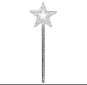 Yıldız Model Peri Asası Melek Asası Prenses Asası Metalize Gümüş Renk thumbnail 1