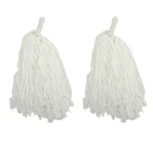 1 Çift ( 2 Adet ) Beyaz Renk 23 Nisan Gösteri Ponponu thumbnail 2