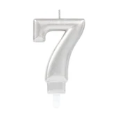 7 Rakam Mum Gümüş Renk - 1