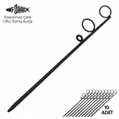 Olta Kamış Ayağı - Paslanmaz Çelik - Fishack - Siyah - 10'lu - 1