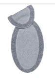Madame Clean Home Cotton Special %100 Pamuk 2'li Oval Osmanlı Desen Pamuklu Klozet Takımı Gri - 1