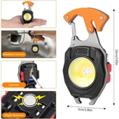 2 Adet Q-Max Çok Fonksiyonlu Mini Led Lamba Anahtarlık ve Çakmak USB Şarjlı Kamp İçin Taşınabilir Tam 7 Modlu - 6