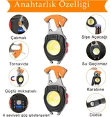 2 Adet Q-Max Çok Fonksiyonlu Mini Led Lamba Anahtarlık ve Çakmak USB Şarjlı Kamp İçin Taşınabilir Tam 7 Modlu - 5