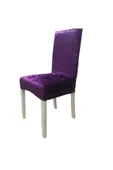 Madame Clean Home Kadife Likralı Sandalye Kılıfı 6'lı Set Mor - 1
