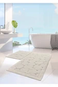Madame Clean Home Cotton Eco 2li Pamuklu Banyo Paspas Seti Taş Desen Krem - 1