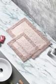 Madame Clean Home Cotton Special 2'li Osmanlı Desen Pamuklu Klozet Takımı Pudra - 2