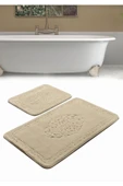 Madame Clean Home Cotton Eco 2li Pamuklu Banyo Paspas Seti Osmanlı Desen Bej - 1