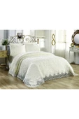 Madame Clean Home Eylül Fransız Dantelli Battaniye Seti 6 Parça Krem - 1