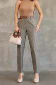 Cep Detaylı Beli Lastikli Gabardin Kumaş Pantolon 6019-Haki thumbnail 6