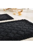 Madame Clean Home Cotton Special 2'li Pamuklu Klozet Takımı Antrasit Banyo Paspas Seti Klozet Takımı - 1