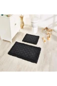 Madame Clean Home Cotton Special 2'li Pamuklu Klozet Takımı Antrasit Banyo Paspas Seti Klozet Takımı - 2