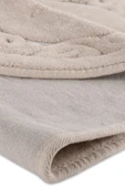 İva Home Collections Lotus Oval 2'li Pamuklu Klozet Takımı, Krem Banyo Paspas Seti - 4