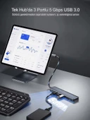 7in1 Aluminium PD100W Hızlı Şarj 4K 60Hz HDM 3xUSB 1xType-C TF/SD Usb Çoklayıcı Çevirici - 3