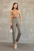 Cep Detaylı Beli Lastikli Gabardin Kumaş Pantolon 6019-Haki thumbnail 1