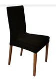 Madame Clean Home Kadife Likralı Sandalye Kılıfı 6'lı Set Siyah - 1
