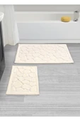Madame Clean Home Cotton Eco 2li Pamuklu Banyo Paspas Seti Taş Desen Krem - 2