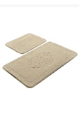 Madame Clean Home Cotton Eco 2li Pamuklu Banyo Paspas Seti Osmanlı Desen Bej - 2