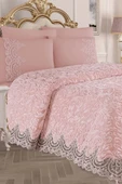 Madame Clean Home Pudra Fransız Güpürlü Battaniye Yatak Örtüsü Çeyizlik Battaniye Seti - 1