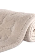 İva Home Collections Lotus Oval 2'li Pamuklu Klozet Takımı, Krem Banyo Paspas Seti - 3