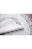 Madame Clean Home Cotton Special %100 Pamuk 2'li Oval Osmanlı Desen Pamuklu Klozet Takımı Gri - 3