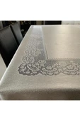 biocotton Dantelli Dertsiz Masa Örtüsü Sosyete Bej Renk Tül Masa Örtüsü Şık Tasarım Dantelli Dertsiz 160x220cm thumbnail 2