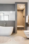 İva Home Collections Lotus Oval 2'li Pamuklu Klozet Takımı, Krem Banyo Paspas Seti - 1