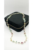 ndjewelry Marka Model Renkli Taşlı Kolye - 1