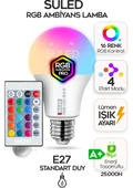 2 Adet Rgb LED Ampül Kumandalı Ambiyans Aydınlatma Tasarruflu Lamba Renk Değiştiren LED Işık thumbnail 4