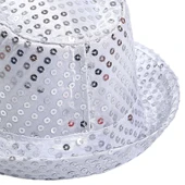 Çocuk Boy Gümüş Payetli Şapka Gösteri Şapkası Michael Jackson Şapkası 54 No thumbnail 3