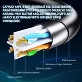 Essager 3 Metre CAT6 1000Mbps Süper Hızlı Gecikmesiz Ethernet Kablosu, 1Gbps Altın Kablama Uçlu İnternet Kablosu thumbnail 3