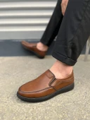 JY0410 Classique Bağcıksız Cilt Erkek Günlük Klasik Ayakkabı CST - Kahverengi - 3