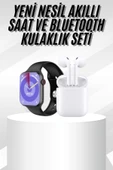 Yeni Nesil Akıllı Saat Ve Kulaklık Seti Gümüş Kasa Zarif Tasarım Çok Fonksiyonlu thumbnail 1