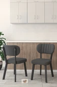 Hazal Serisi Mutfak Sandalyesi, Yemek, Bahçe, Kafe, Modern Sandalye 1 Adet - Antrasit - 1