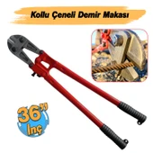 (36'') Kollu Çeneli Kupplon Demir Kesme Makası Çubuk İnşaat Demiri Teli Metal Kesim Makası CR-V thumbnail 3