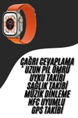 Ultra Max Kordon Kilitli Akıllı Saat Amoled Ekran Titreşimli Çağrı Cevaplayabilen thumbnail 2