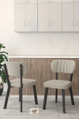 Hazal Serisi Mutfak Sandalyesi, Yemek, Bahçe, Kafe, Modern Sandalye 1 Adet - Krem - 1