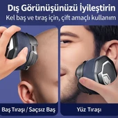 Elektrikli Döner Başlıklı Saç ve Sakal Tıraş Makinesi ,240 Dakika Kullanım Elektrikli Döner Başlıklı Saç ve Sakal Tıraş Makinesi , IPX6 Su Geçirmez 240 Dakika Kullanım - 3