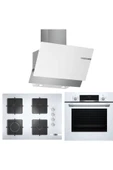 Bosch Beyaz Ankastre Set (HBF514BW1T+POP7C2O12O+DWK65AD20R) - 1