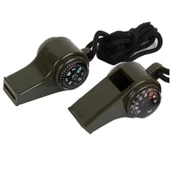 Çok Fonksiyonlu Düdük Pusula,  Kamp Termometre Acil Survival Dişli Düdük thumbnail 3