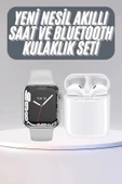 Akıllı Saat Kulaklık Hediyeli Uyku ve Sağlık Takibi Yapabilen Uzun Ömürlü thumbnail 1