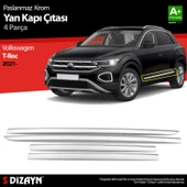 S-Dizayn VW T-Roc Makyajlı Krom Yan Kapı Çıtası 4 Prç. 2021 Üzeri - 1