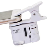 60x Mini Cep Telefonu Için Mandallı Mikroskop Uv Ledli Büyüteç Model Al2431 - 6
