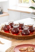 AROW KEYFİ ALA 6LI KULPLU ÇAY BARDAĞI SET 12 AD Lİ - 1