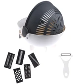 5 Fonksiyonlu Dönen Süzgeçli Rende Doğrayıcı Dilimleyici Aparat thumbnail 3