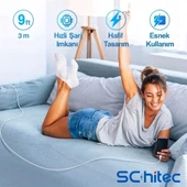 ScHitec 3A 60W Type-C to Lightning Hızlı Data ve Şarj Kablosu 3 Metre Beyaz SX25 thumbnail 7